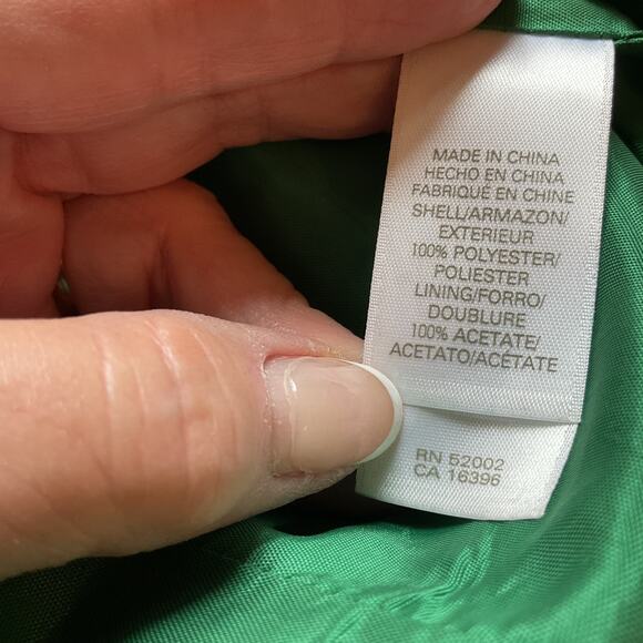 Liz Claiborne Green Belted Rain Resistant Short Trench Jacket with Pockets 8 - Picture 6 of 8